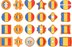 Homemade cookie with flag country Romania in tasty biscuit png