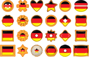 Homemade cookie with flag country Germany in tasty biscuit png