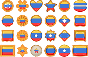 Homemade cookie with flag country Colombia in tasty biscuit png