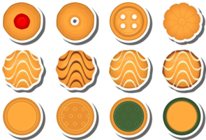 gran juego de galletas caseras de diferentes sabores en galletas de pastelería png