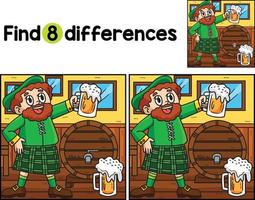 Man Drinking Beer Find The Differences vector