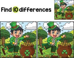 Leprechaun Boy Find The Differences vector