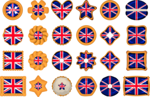 Cookie with flag country Great Britain in tasty biscuit png