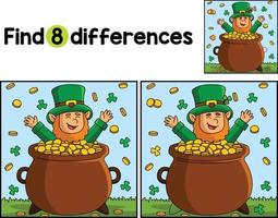 St. Patricks Day Leprechaun Find The Differences vector