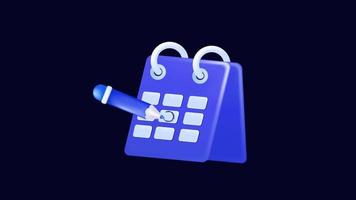 Cross out the day on the calendar to reach the target goal. 3d icon animation suitable for presentations and business video