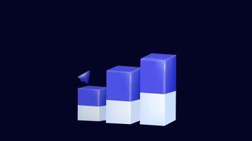 Growth graphs and charts show graphs of increasing profits. 3d icon animation suitable for presentations and business video