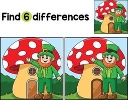 Leprechaun Mushroom House Find The Differences vector