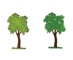 Cartoon tree isolated on a white background. Simple modern style. Flat style vector illustration.