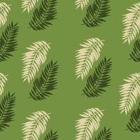 Seamless pattern with leavs on a green background vector