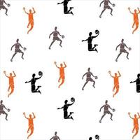 Seamless pattern basketball players vector