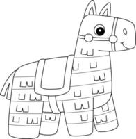 Pinata Isolated Coloring Page for Kids vector