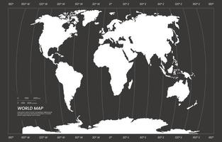 mapa del mundo en blanco y negro vector