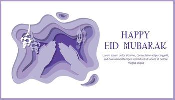 eid mubarak greeting card for muslim vector