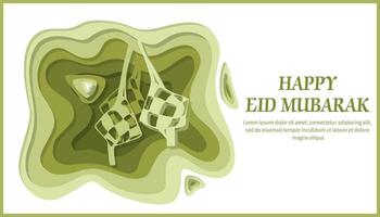 eid mubarak greeting card for a muslim vector