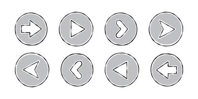 Arrows icons. Hand-drawn arrows vector collection. Modern simple arrows. Vector scalable graphics