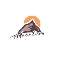 adventure logo design template, with mountain elements vector