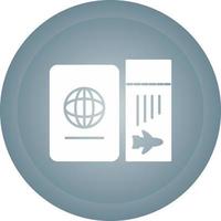 Ticket and Passport Vector Icon