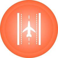Plane on Runway Vector Icon