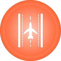 Plane on Runway Vector Icon