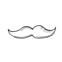 Vector of sketch doodle, mustache icon on isolated background