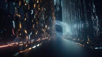 3D rendering of abstract digital technology background. Big data connection concept. photo
