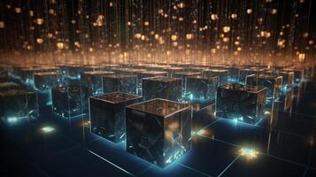 3D rendering of abstract digital technology background. Big data connection concept. photo