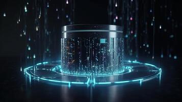 3D rendering of abstract digital technology background. Big data connection concept. photo