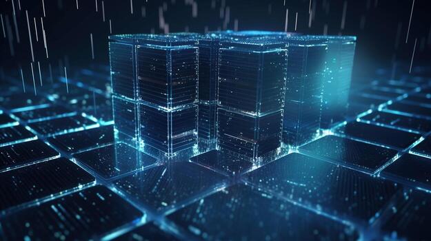 3D rendering of abstract digital technology background. Big data connection concept. photo