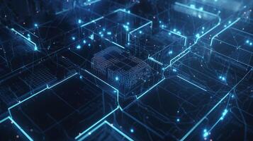 3D rendering of abstract digital technology background. Big data connection concept. photo
