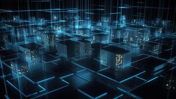 3D rendering of abstract digital technology background. Big data connection concept. photo