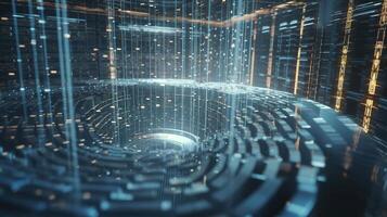 3D rendering of abstract digital technology background. Big data connection concept. photo