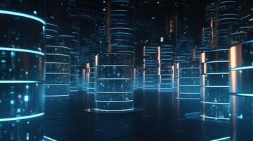 3D rendering of abstract digital technology background. Big data connection concept. photo