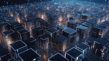 3D rendering of abstract digital technology background. Big data connection concept. photo