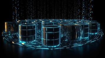 3d representación de resumen digital tecnología antecedentes. grande datos conexión concepto.generativo ai foto