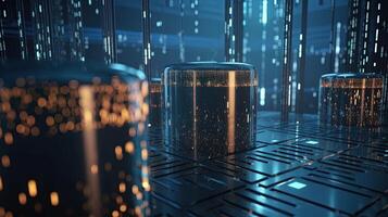 3D rendering of abstract digital technology background. Big data connection concept. photo