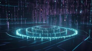 3D rendering of abstract digital technology background. Big data connection concept. photo