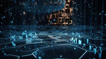 3D rendering of abstract digital technology background. Big data connection concept. photo
