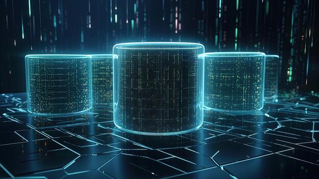 3D rendering of abstract digital technology background. Big data connection concept. photo