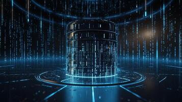 3D rendering of abstract digital technology background. Big data connection concept. photo
