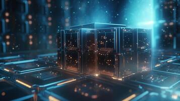 3d representación de resumen digital tecnología antecedentes. grande datos conexión concepto.generativo ai foto