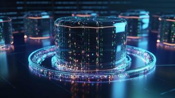 3D rendering of abstract digital technology background. Big data connection concept. photo