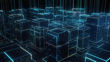 3D rendering of abstract digital technology background. Big data connection concept. photo