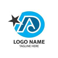 vector Letter a d with star logo design