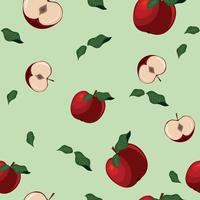 Vector pattern. Apples. Apple pattern. Apples with leaves pattern.