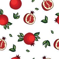 Vector pattern.pomegranate. pomegranates pattern. pomegranates with leaves pattern.