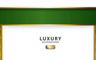 luxury abstract premium green and white vector background banner with gold line .Overlap layers with paper effect. Realistic light effect on geometric textured pattern.