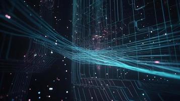 3D rendering of abstract digital technology background. Big data connection concept photo