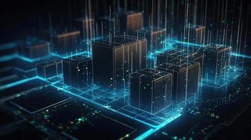 3D rendering of abstract digital technology background. Big data connection concept photo