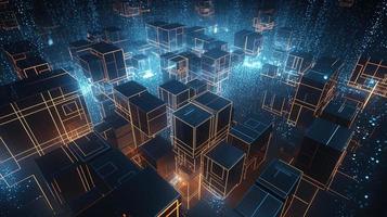3D rendering of abstract digital technology background. Big data connection concept photo