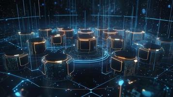 3D rendering of abstract digital technology background. Big data connection concept photo